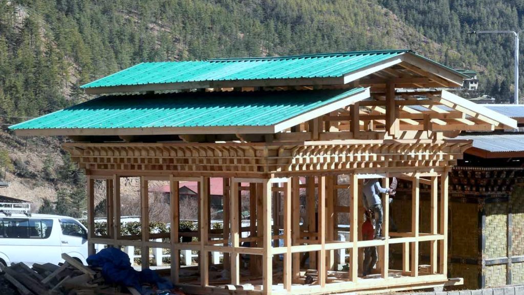 Wood work in Bhutan