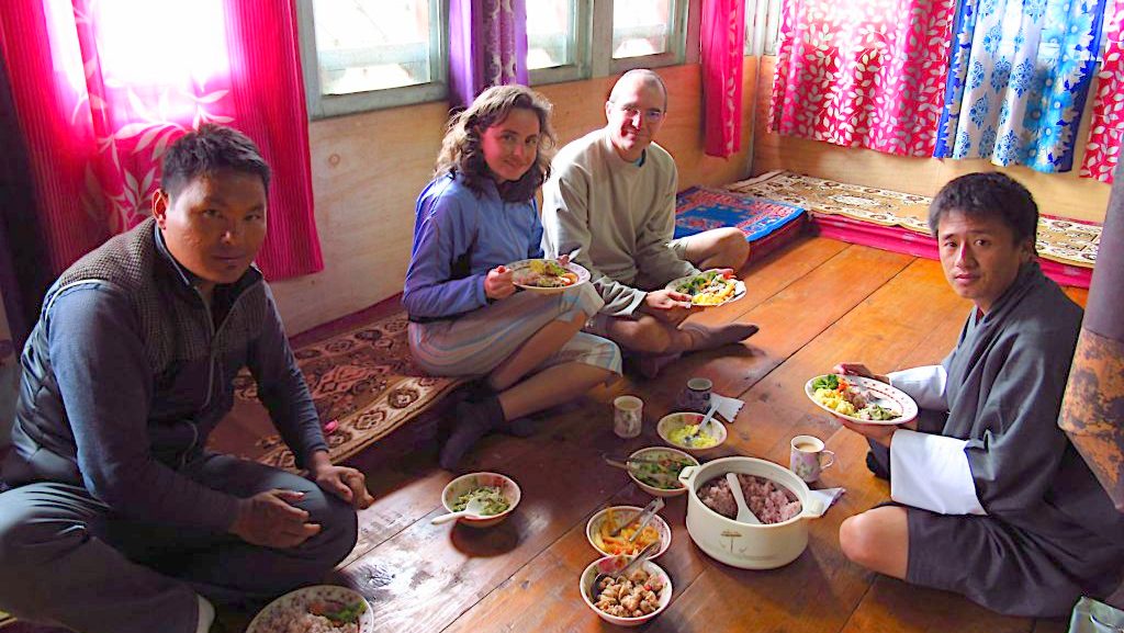 Local meal in Bhutan
