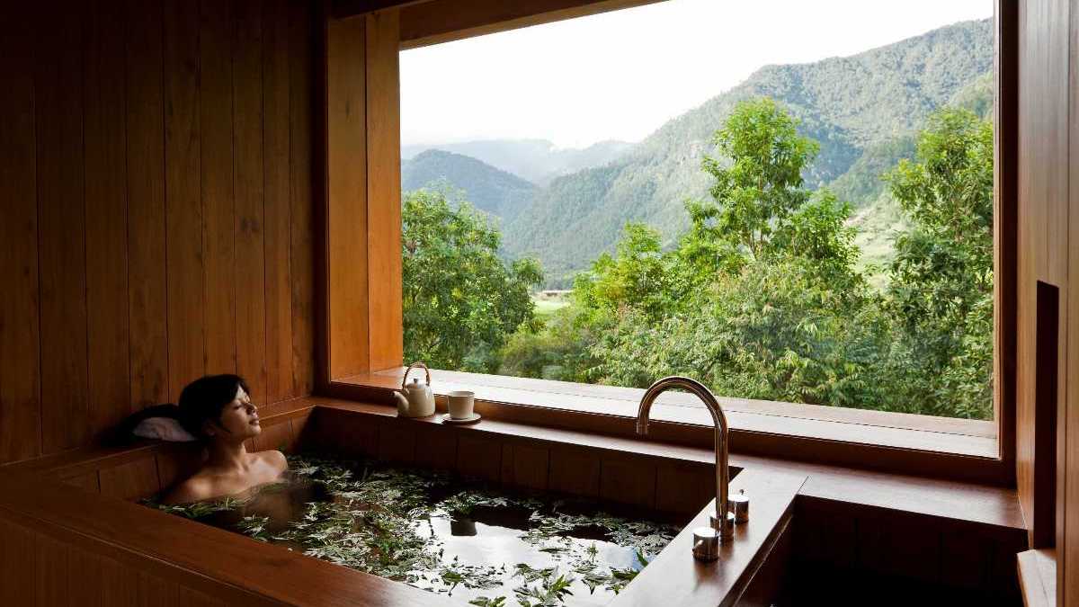 Hot stone Bath in Bhutan