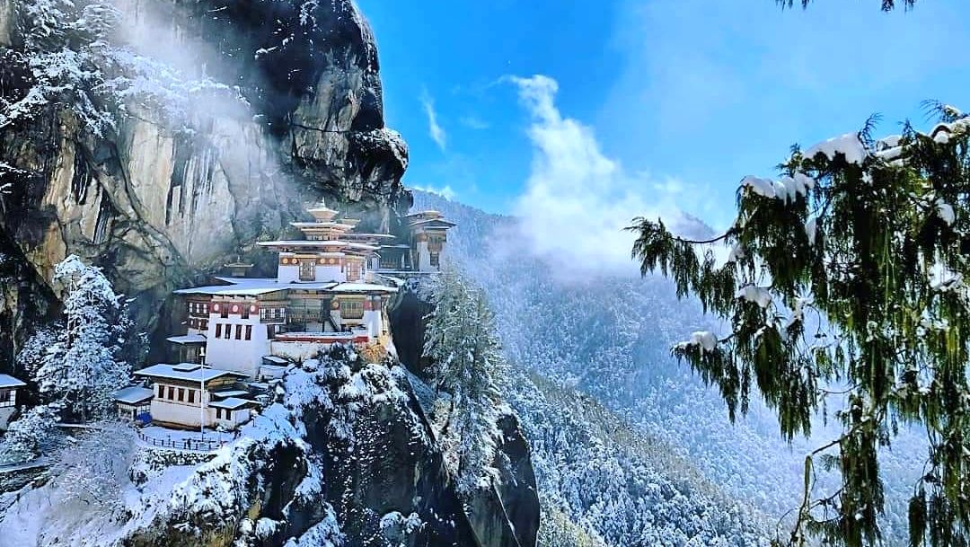 Snow fall in Bhutan