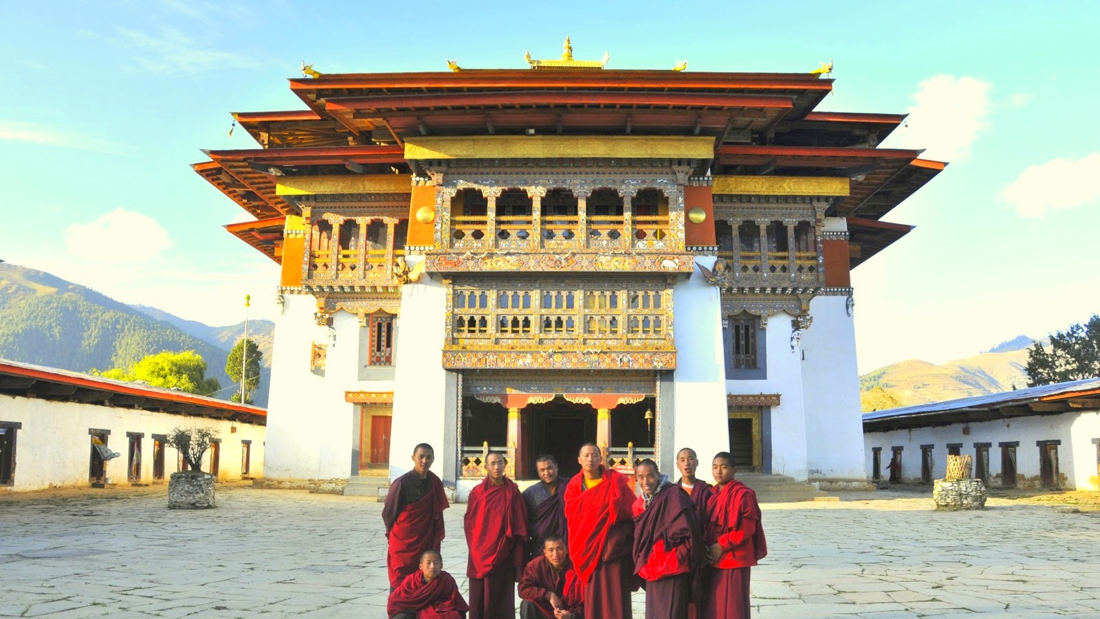 Monks in Bhutanese Monastries